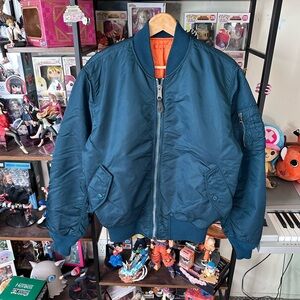Alpha Industries MA-1 Bomber Jacket Teal Green Men’s Large